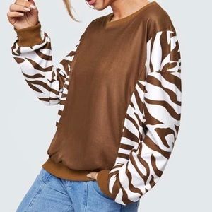 ✌🏼 #1308 Cute Contrast Zebra Striped Sweatshirt